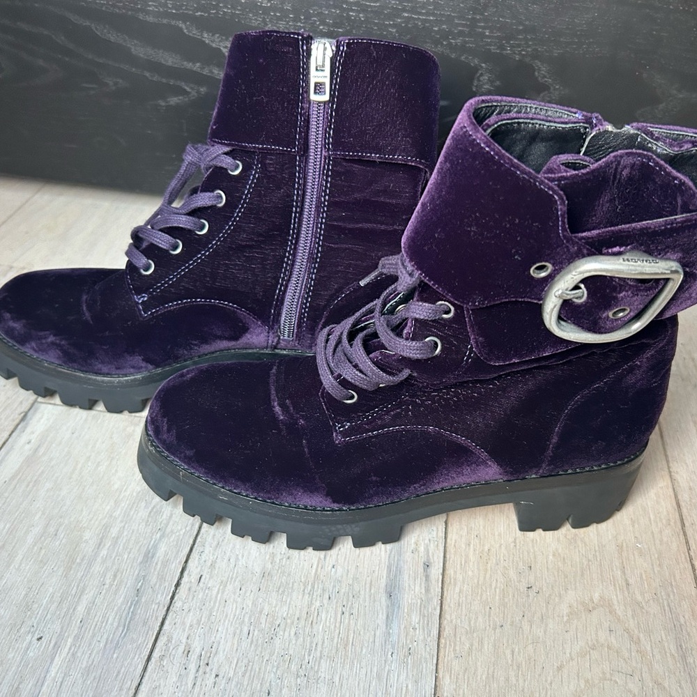 Purple Velvet Women's Boots